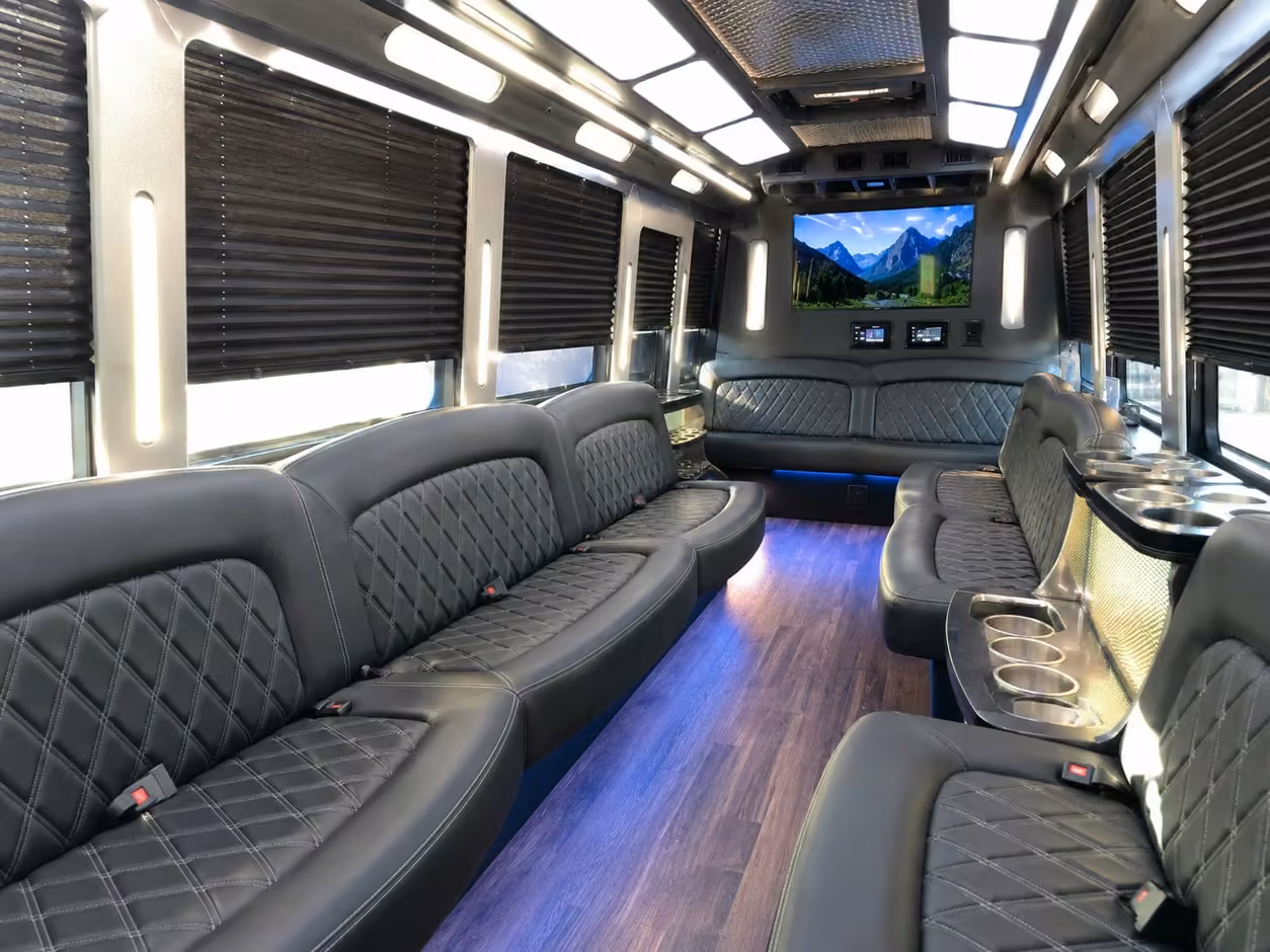 18 passenger party bus interior