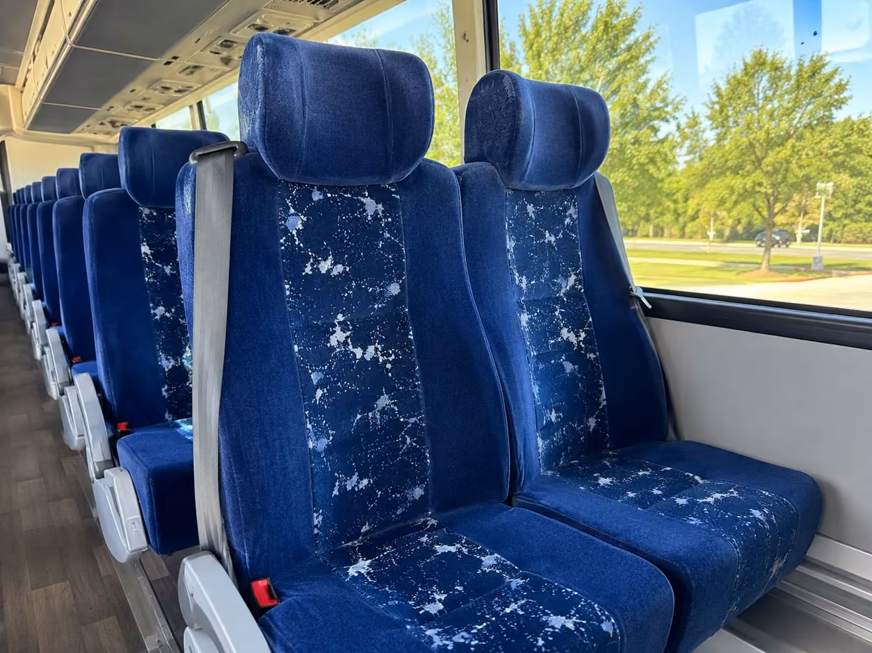 40 56 passenger charter bus inside